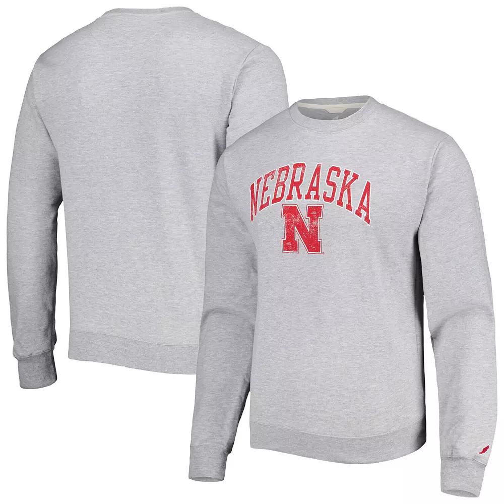 Mens League Collegiate Wear Gray Nebraska Huskers 1965 Arch Essential Pullover Sweatshirt Product Image