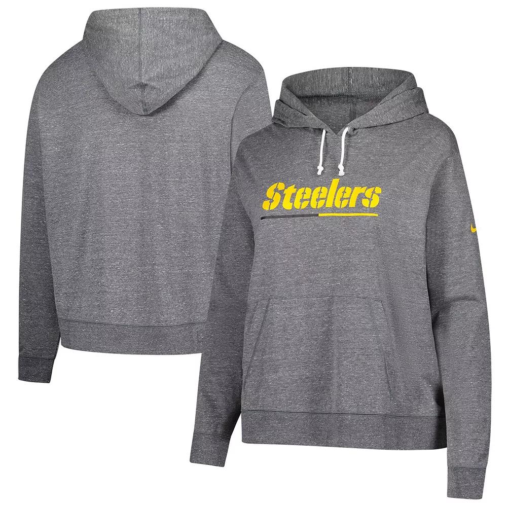 Women's Nike  Heather Charcoal Pittsburgh Steelers Vintage Pullover Hoodie, Size: 2XL Product Image