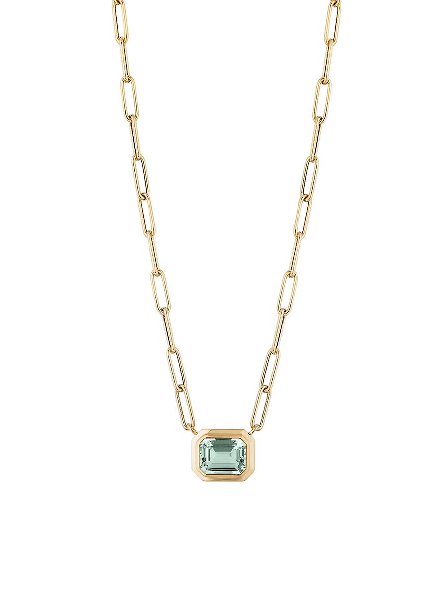 Womens Manhattan 18K Yellow Gold & Prasiolite Pendant Necklace Product Image