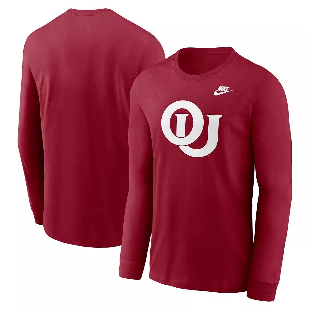 Men's Nike Crimson Oklahoma Sooners Legacy Primary Logo Long Sleeve T-Shirt,  Product Image