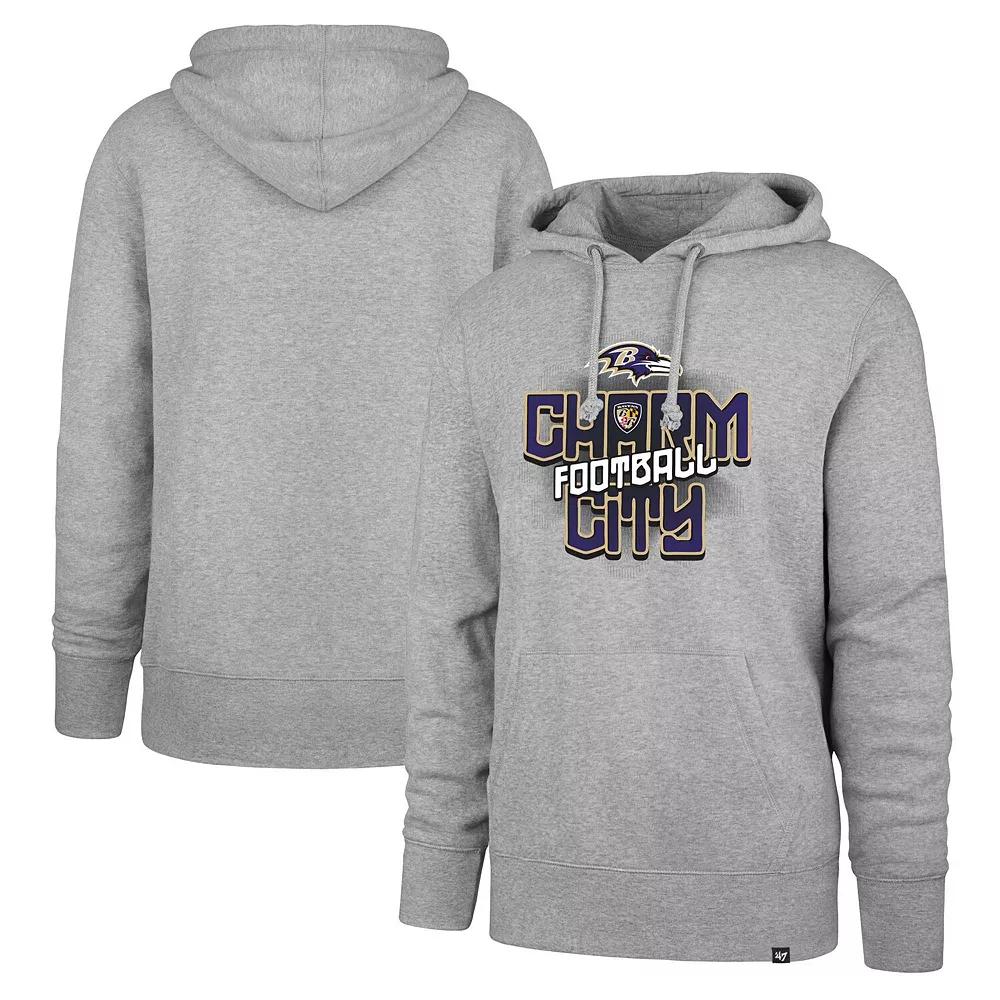 Men's '47 Gray Baltimore Ravens Regional Headline Pullover Hoodie,  Product Image
