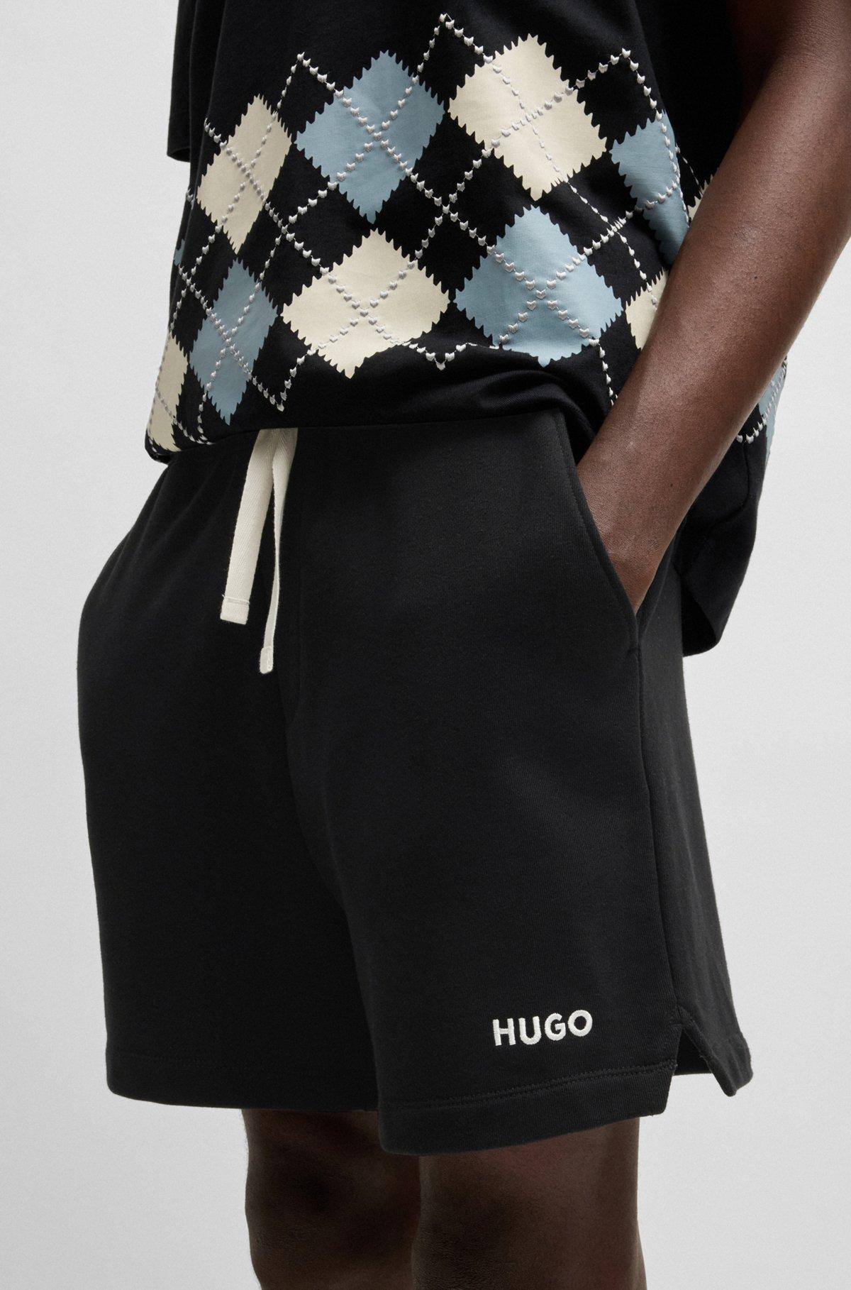 Cotton-terry shorts with contrast logo Product Image