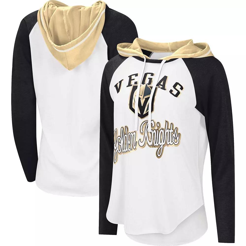 Women's Starter White/Black Vegas Golden Knights MVP Raglan Hoodie T-Shirt, Size: Small, Lvk White Product Image