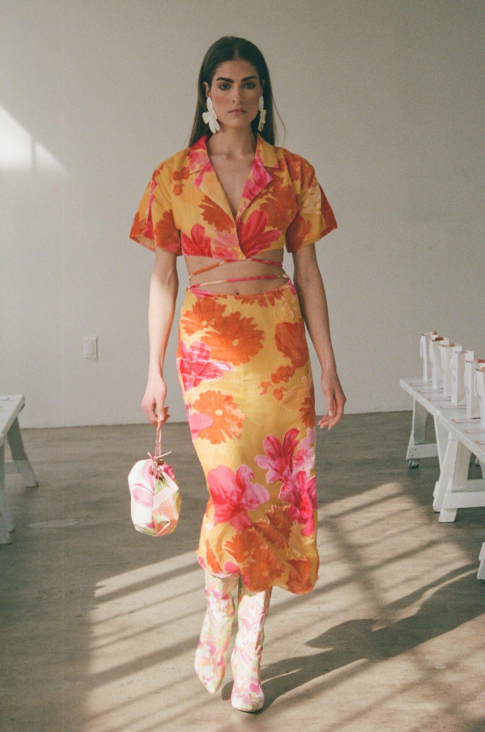 Sorrenta Wrap Top - Floreale Sunny Product Image