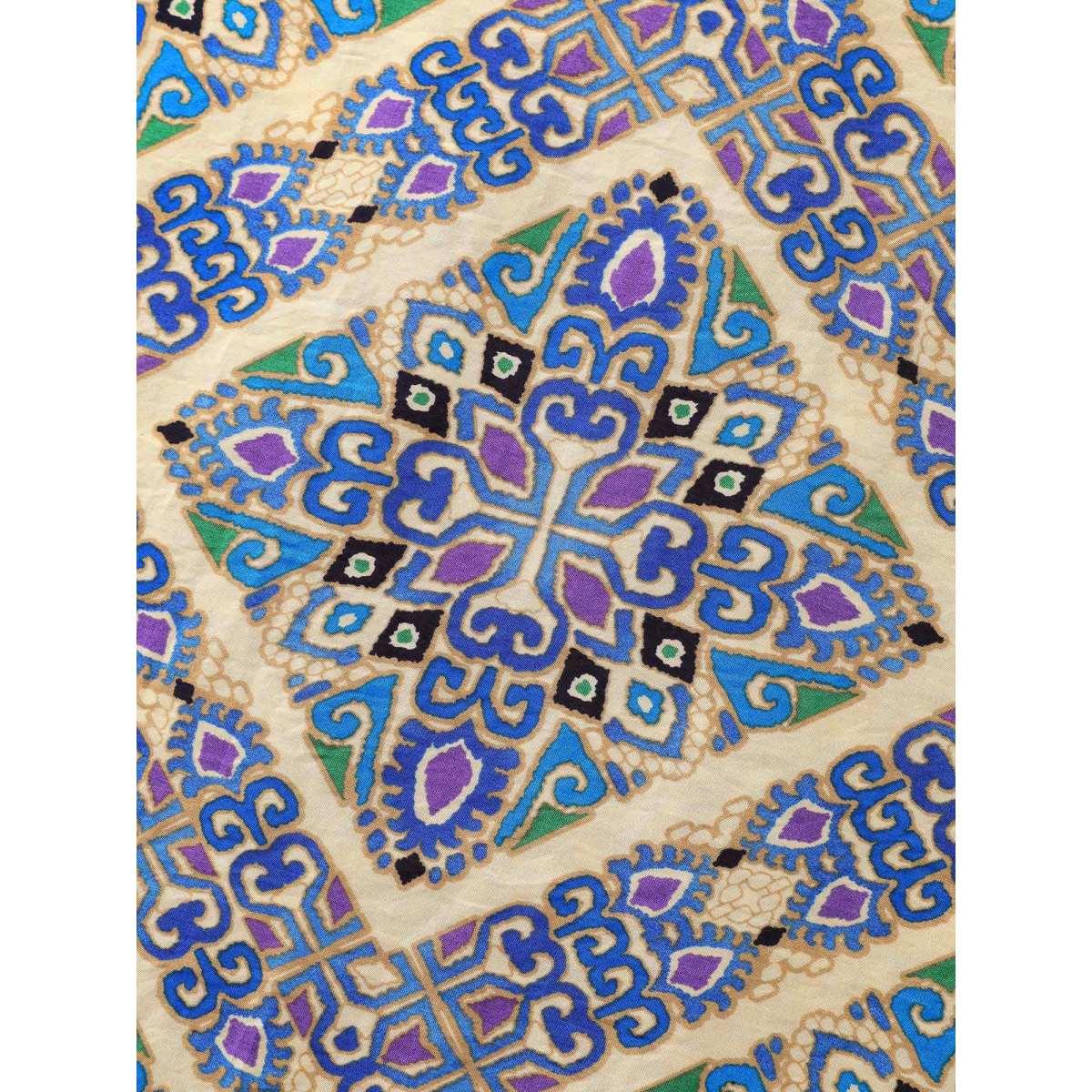 Plus Size Boho Print Stretchy Waist Pockets Midi Dress Skyblue Women V-neck Short sleeve Curvy BloomChic 10/M Product Image