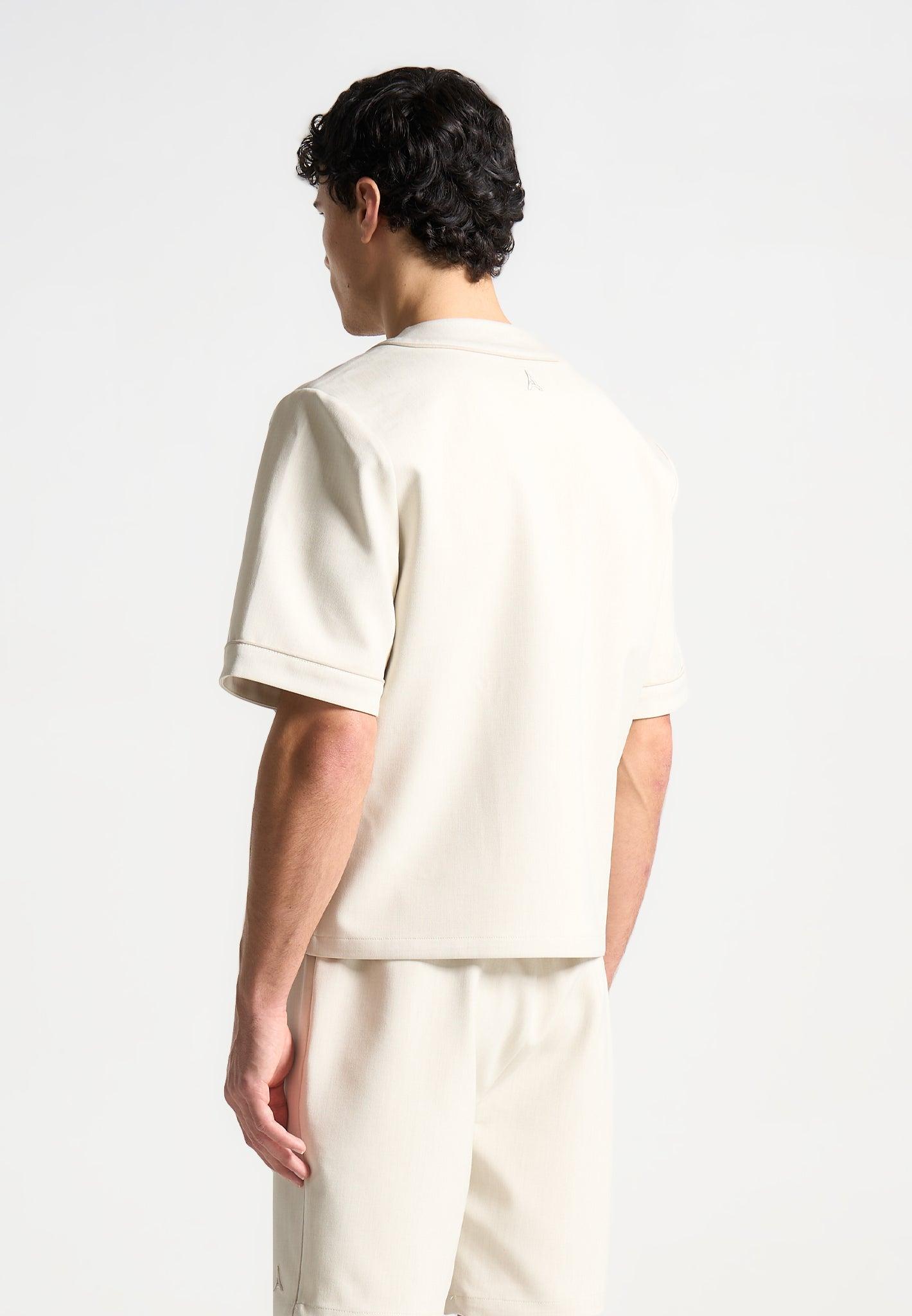 Signature Boxy Baseball Shirt - Beige Male Product Image