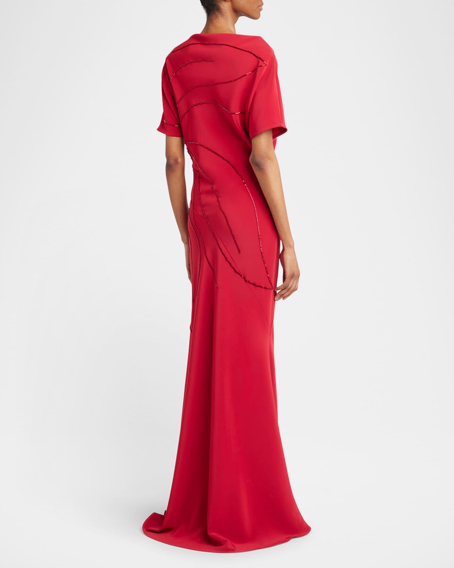 Embellished Cowl-Neck Gown Product Image