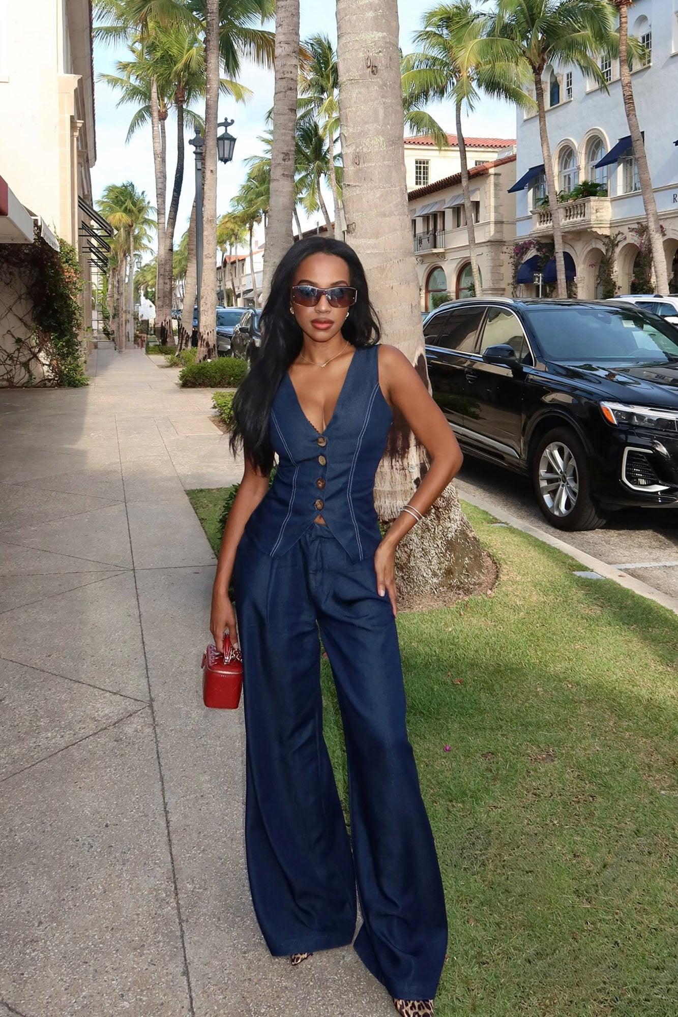 Monique Pant Set - Dark Wash Female Product Image