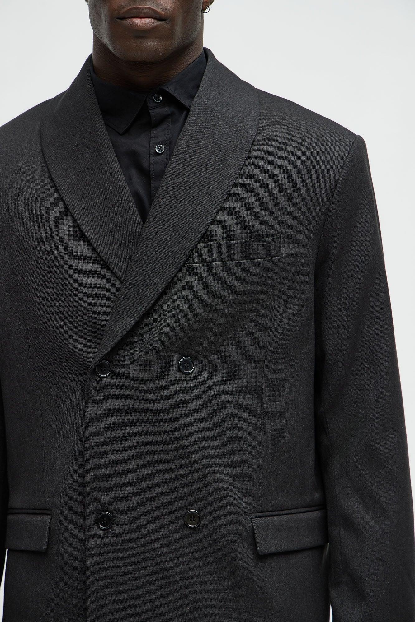 Liam Double Breasted Shawl Collar Blazer - Black Product Image