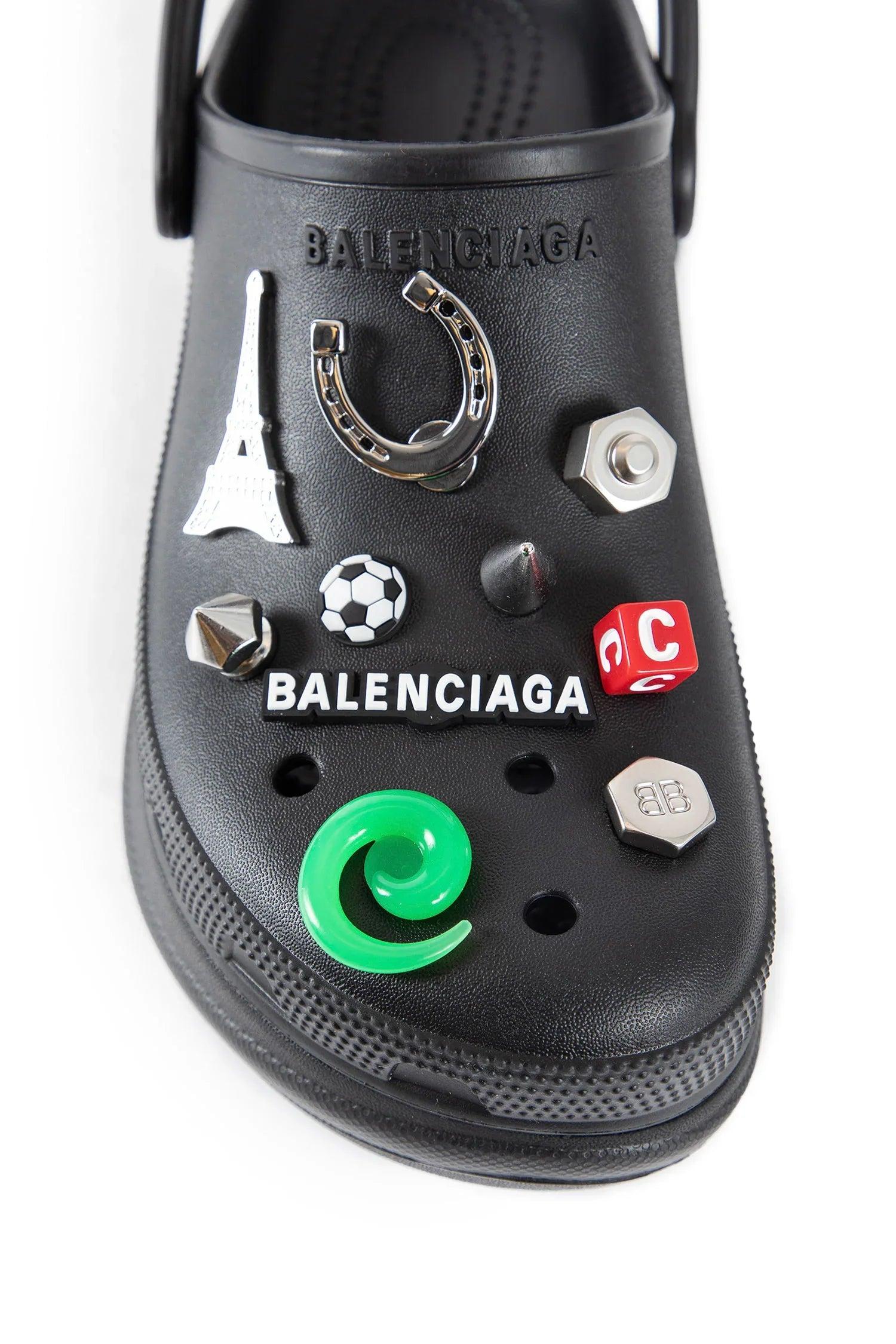 BALENCIAGA Platform Sandals Embellished Ventilation Holes In Black Product Image