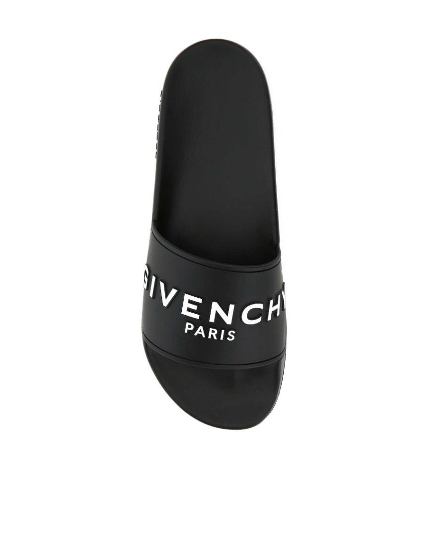 Black Logo-Print Pool Slides Product Image