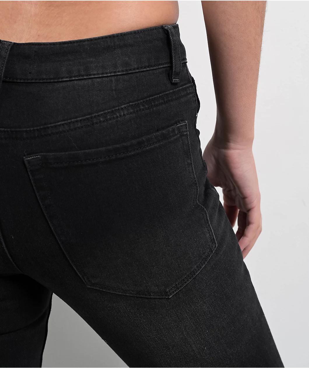 Empyre Glimmer Ozzy Black Wash Mid Rise Flare Jeans Product Image