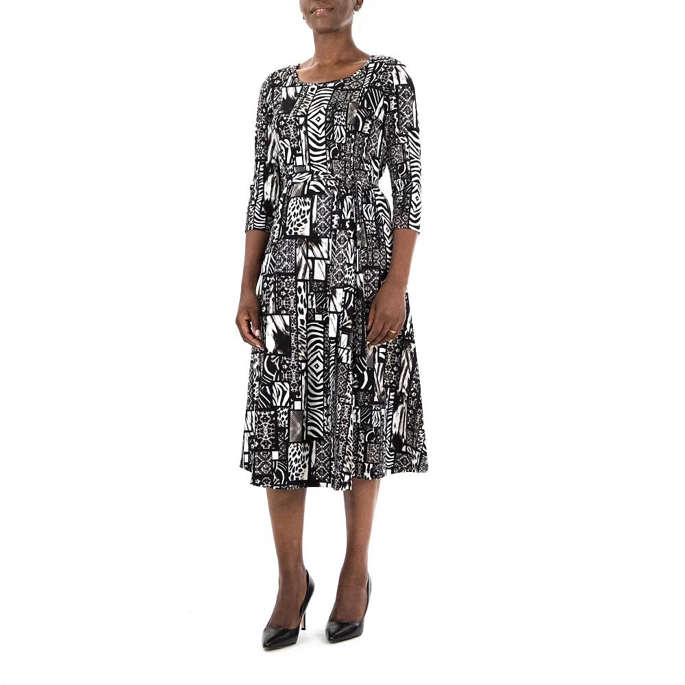 Women's Nina Leonard Sylvia Print Midi Dress,  Product Image