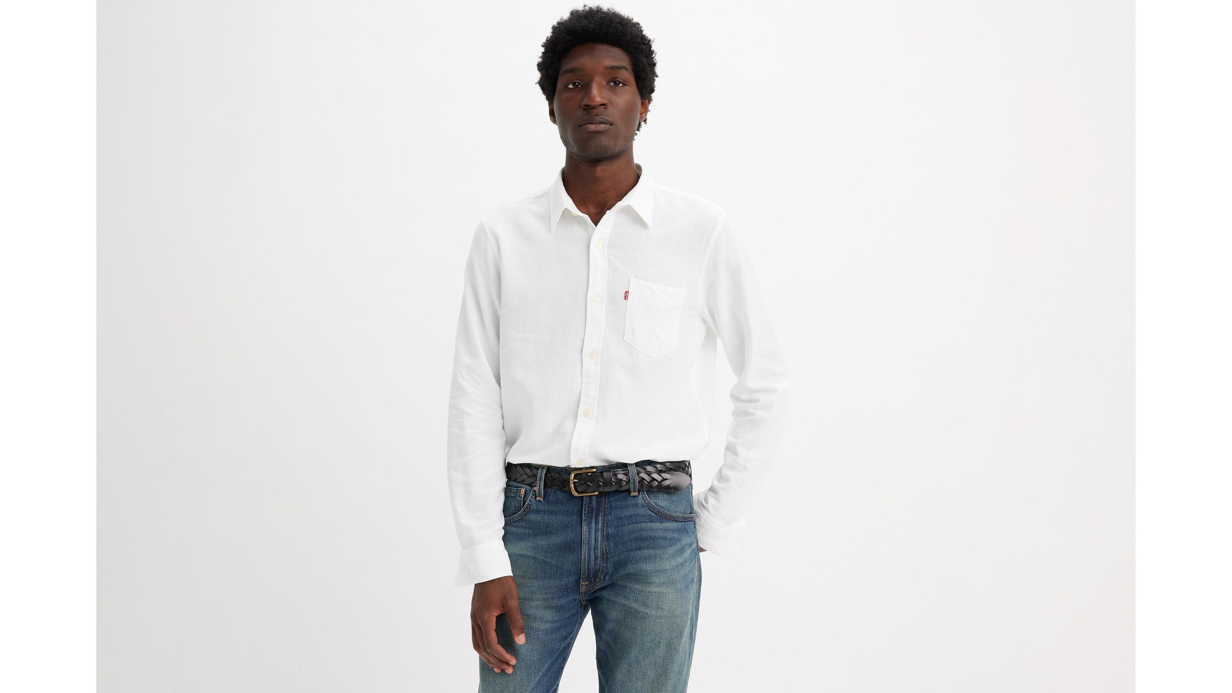 Sunset One Pocket Cotton Linen Standard Fit Shirt Product Image
