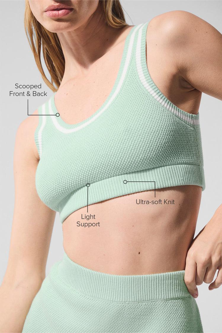 Tennis Club Sweater Knit Bra - Spearmint/White Product Image