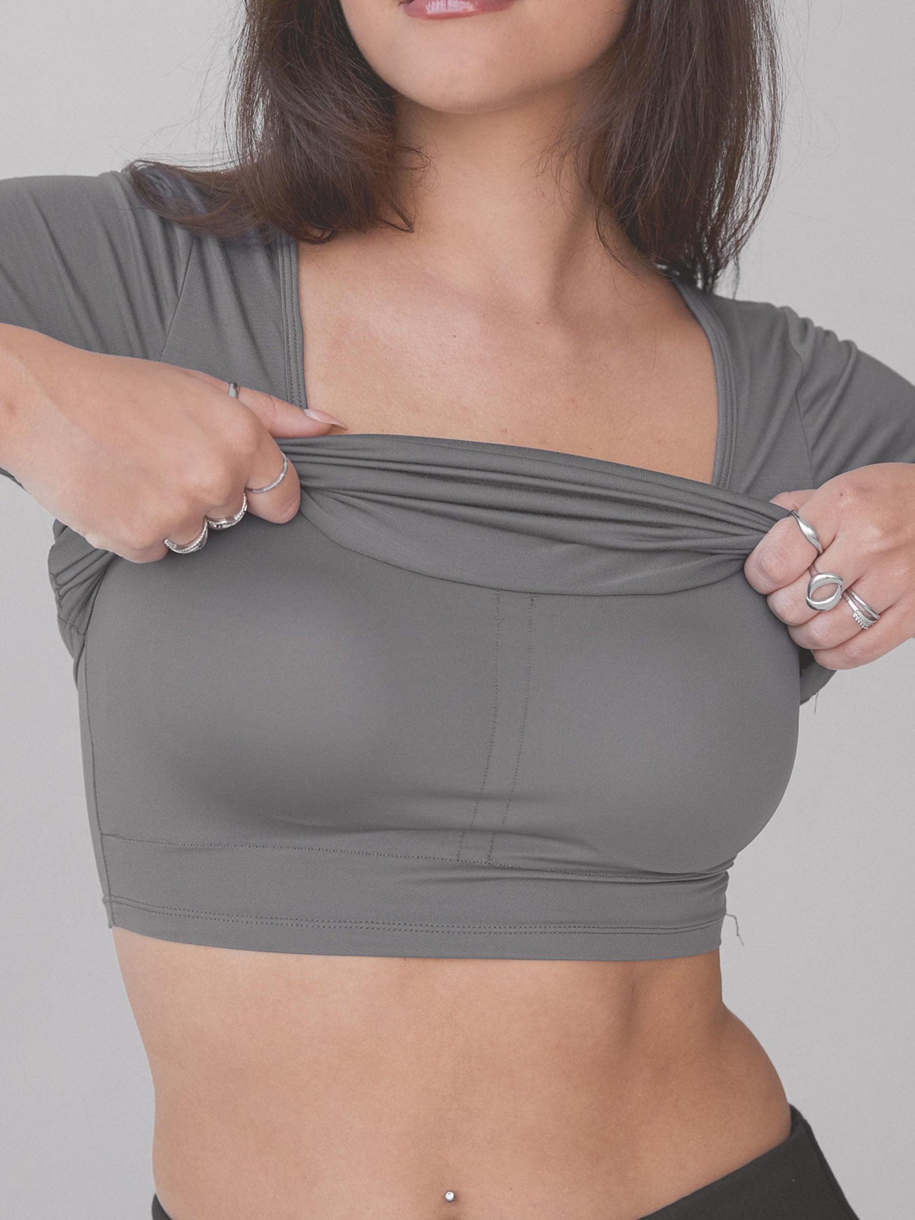 Scoop Neck Braless Short Sleeve Product Image