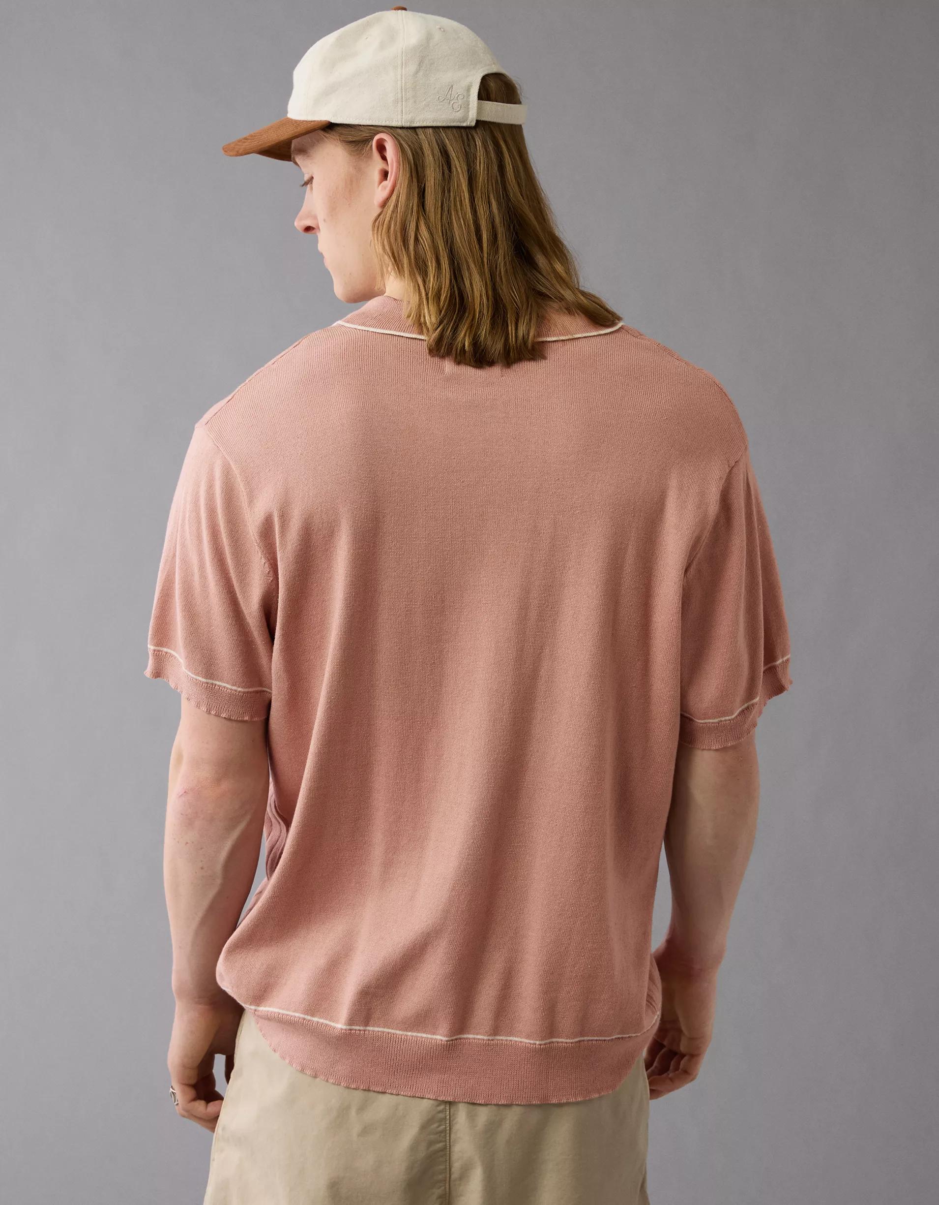 AE Weekend Tipped Sweater Polo Shirt Product Image