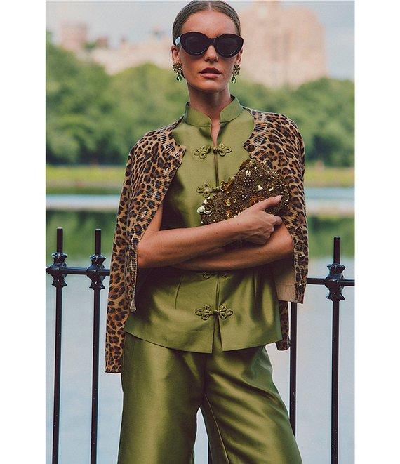 Mestiza New York Tamara Coordinating Dupioni Mandarin Collar Sleeveless Peplum Top Product Image