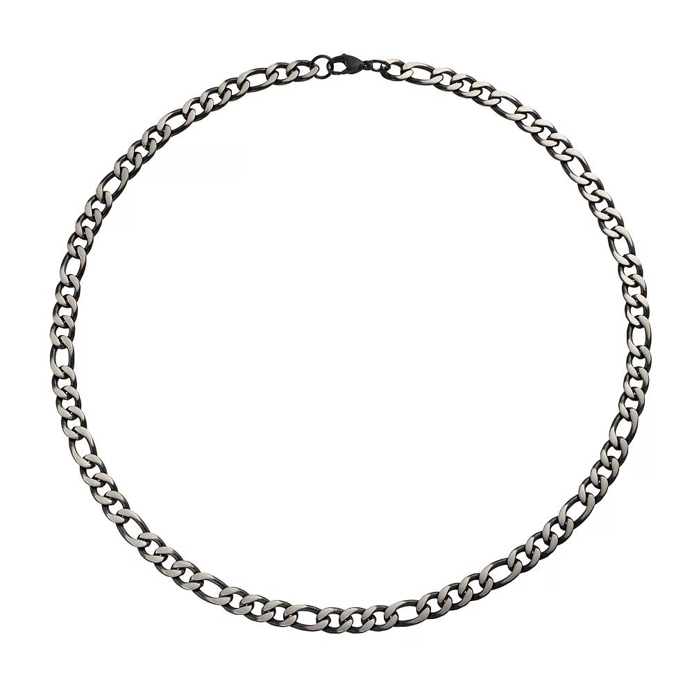 Kristen Kesho Stainless Steel Black Plated Figaro Chain Necklace, Men's, Size: 22" Product Image