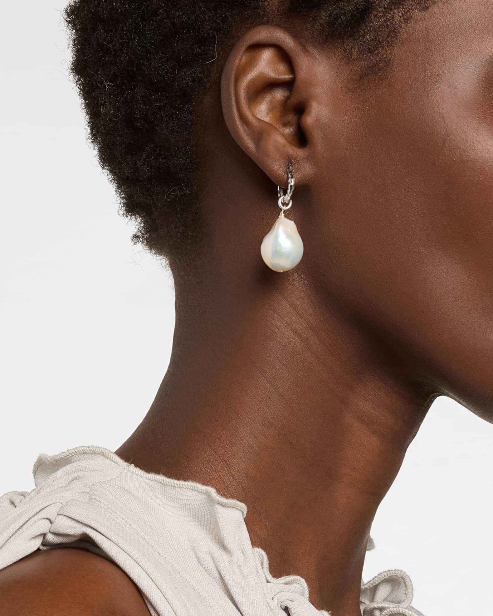 Sterling Silver Cultured Pearl Drop Earrings Product Image