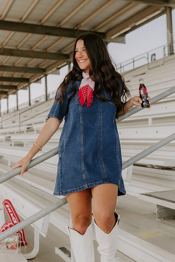 Darling Moment Denim Mini Dress Product Image