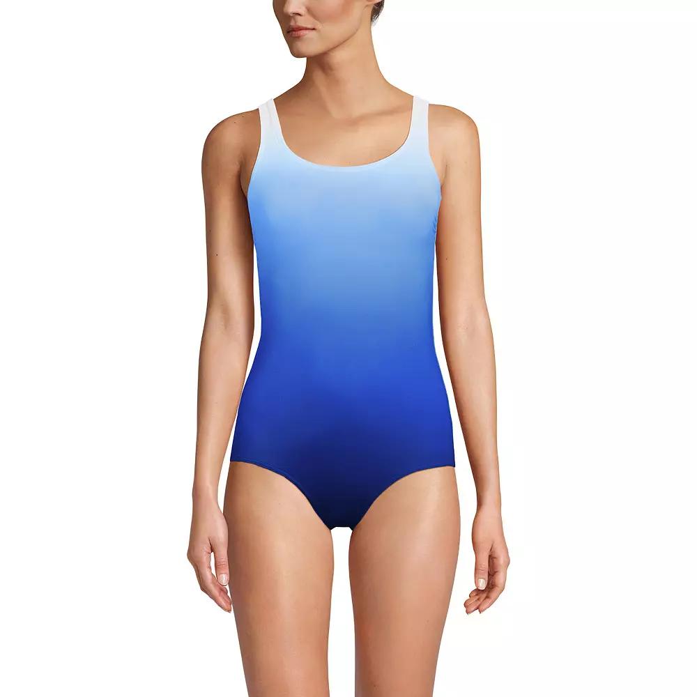 Women's Lands' End D-Cup Chlorine-Resistant Tugless Sporty One-Piece Swimsuit,  Product Image