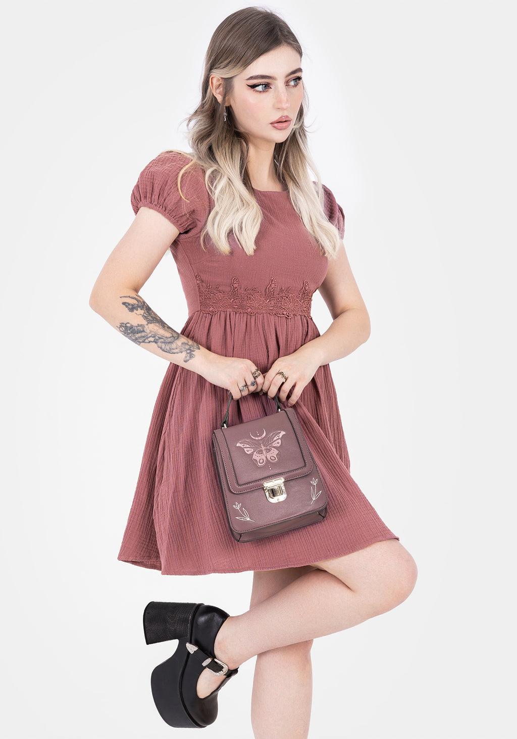 Rosamoth Applique Trim Cotton Mini Smock Dress Product Image