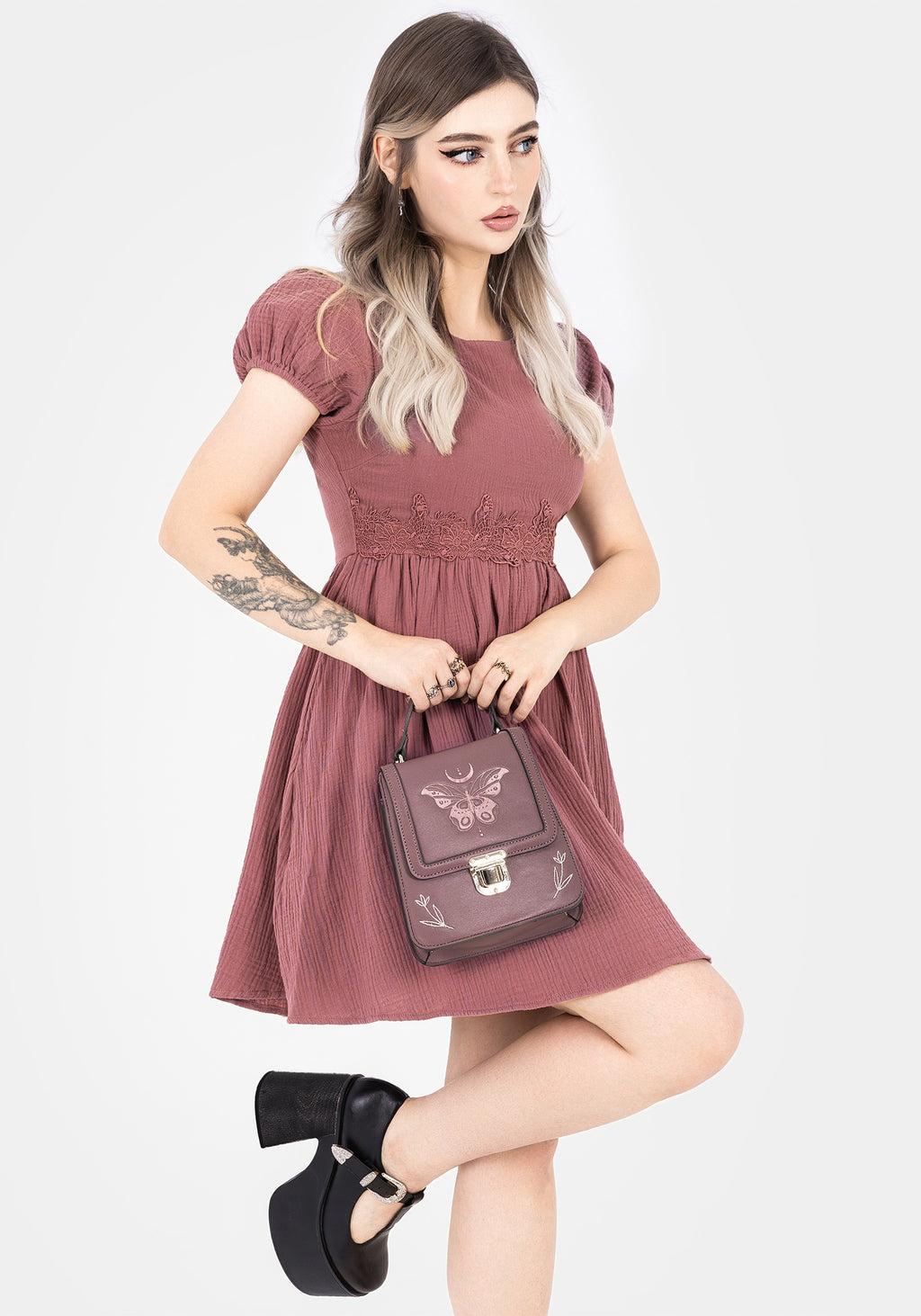 Rosamoth Applique Trim Cotton Mini Smock Dress Product Image