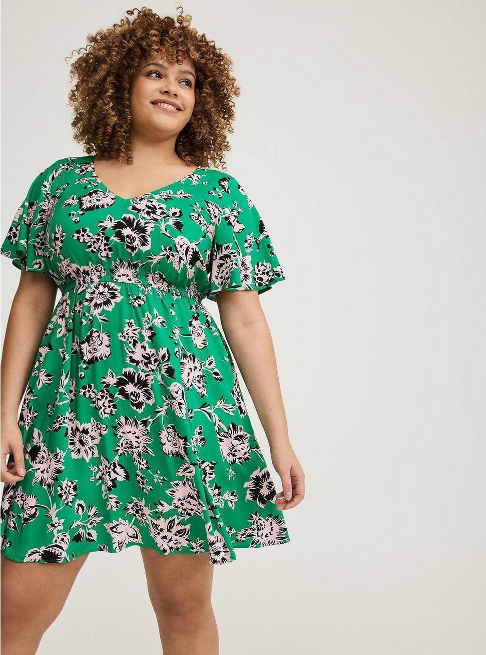 Challis V-Neck Mini Dress Product Image