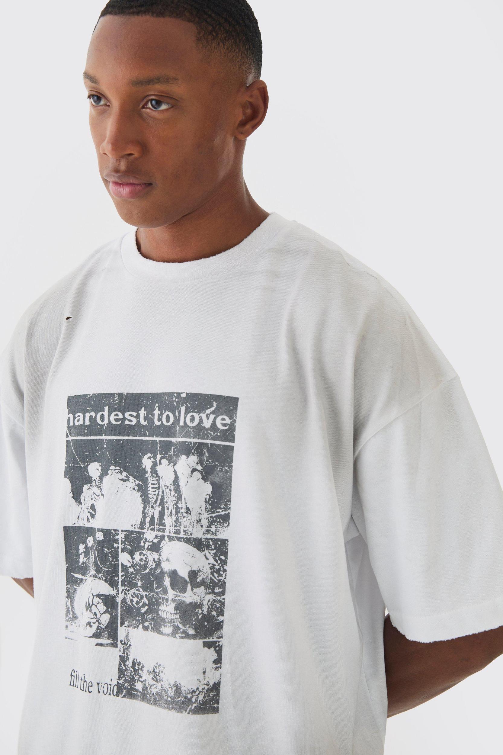 Premium Oversized Washed & Graphic T-shirt | boohooMAN USA Product Image