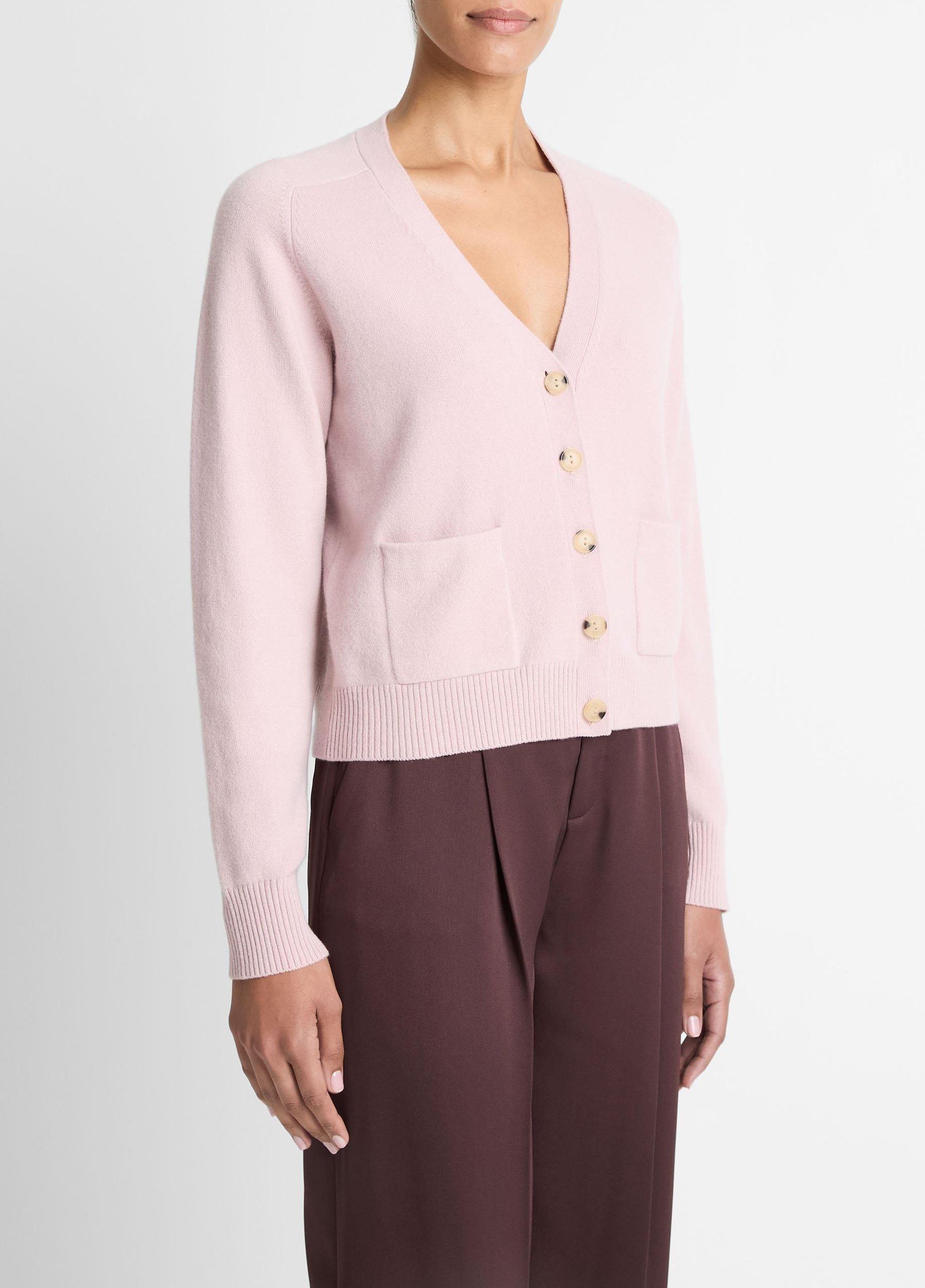 Wool & Cashmere-Blend Pocket V-Neck Cardigan Product Image
