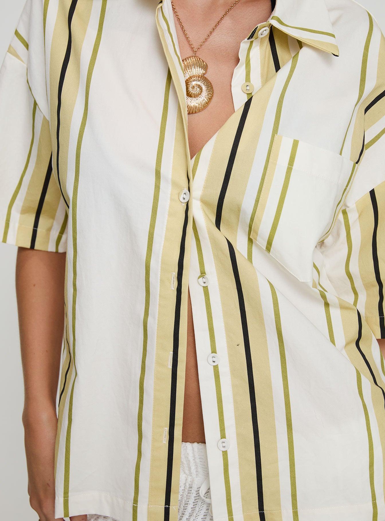 Karyn Top White / Yellow Stripe Product Image