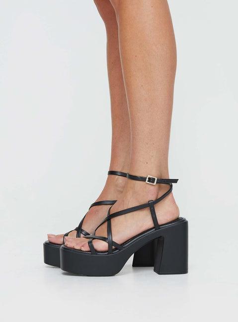 Therapy Daze Platform Heels Black Product Image