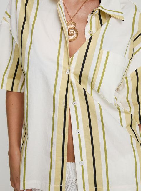 Karyn Top White / Yellow Stripe Product Image