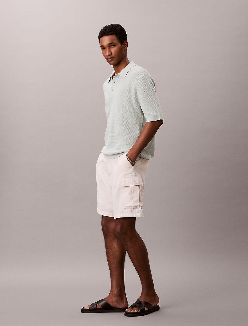 Waffle Cotton Polo Sweater Product Image