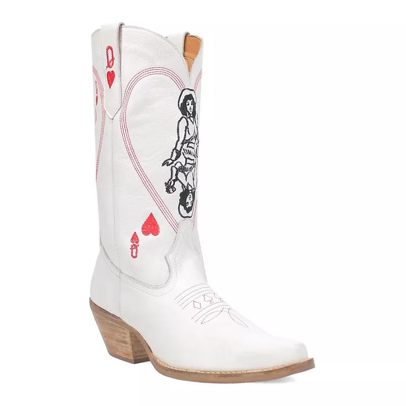 Women's Dingo Queen A Hearts Leather Western Boots,  Product Image