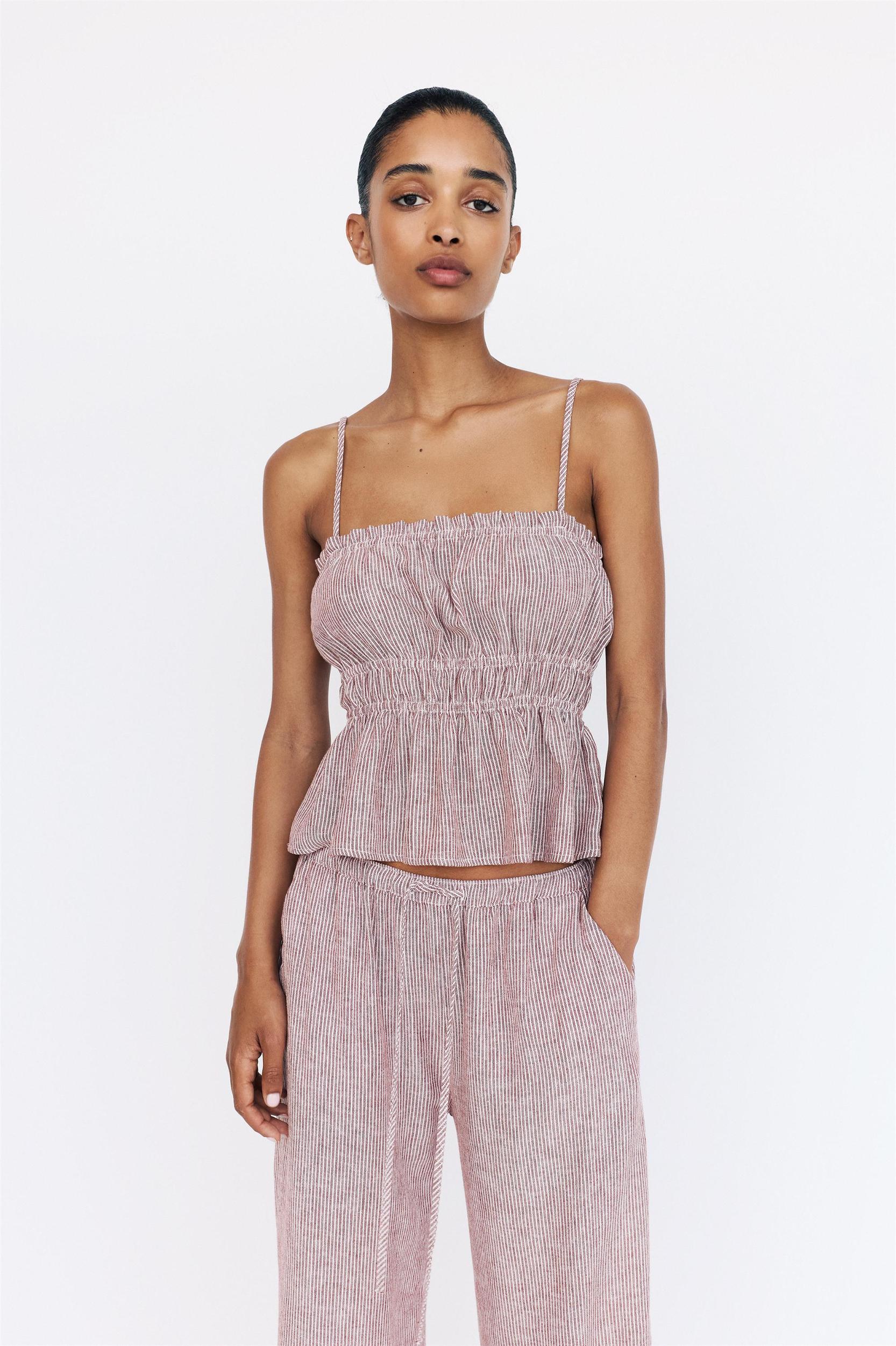 Strappy striped top Product Image