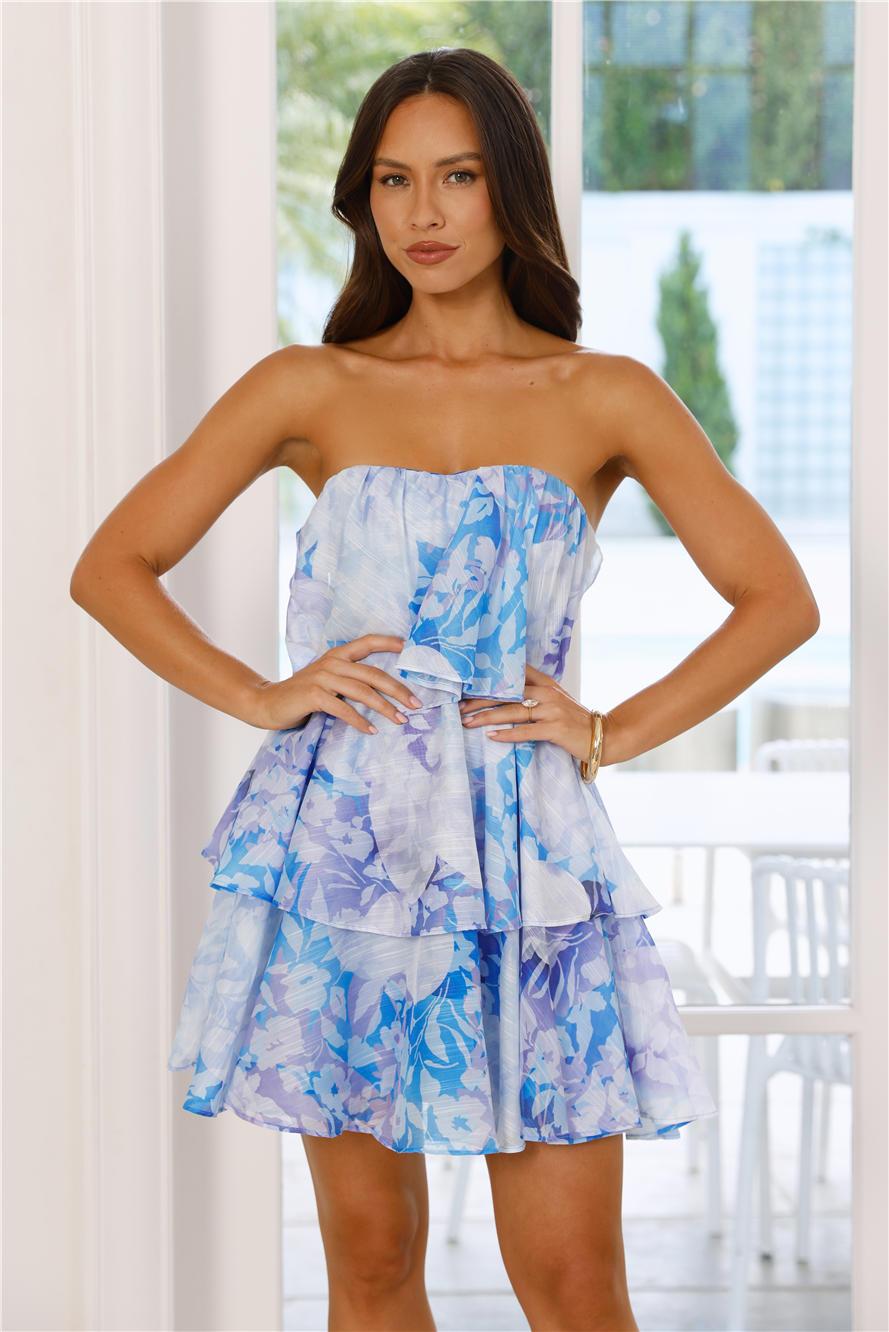 Icon In The Making Strapless Mini Dress Blue Product Image