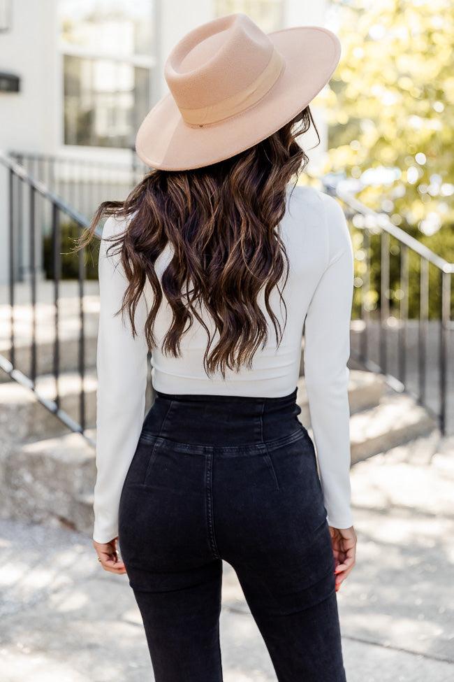 Hit Or Miss Ivory Mock Neck Bodysuit FINAL SALE Product Image