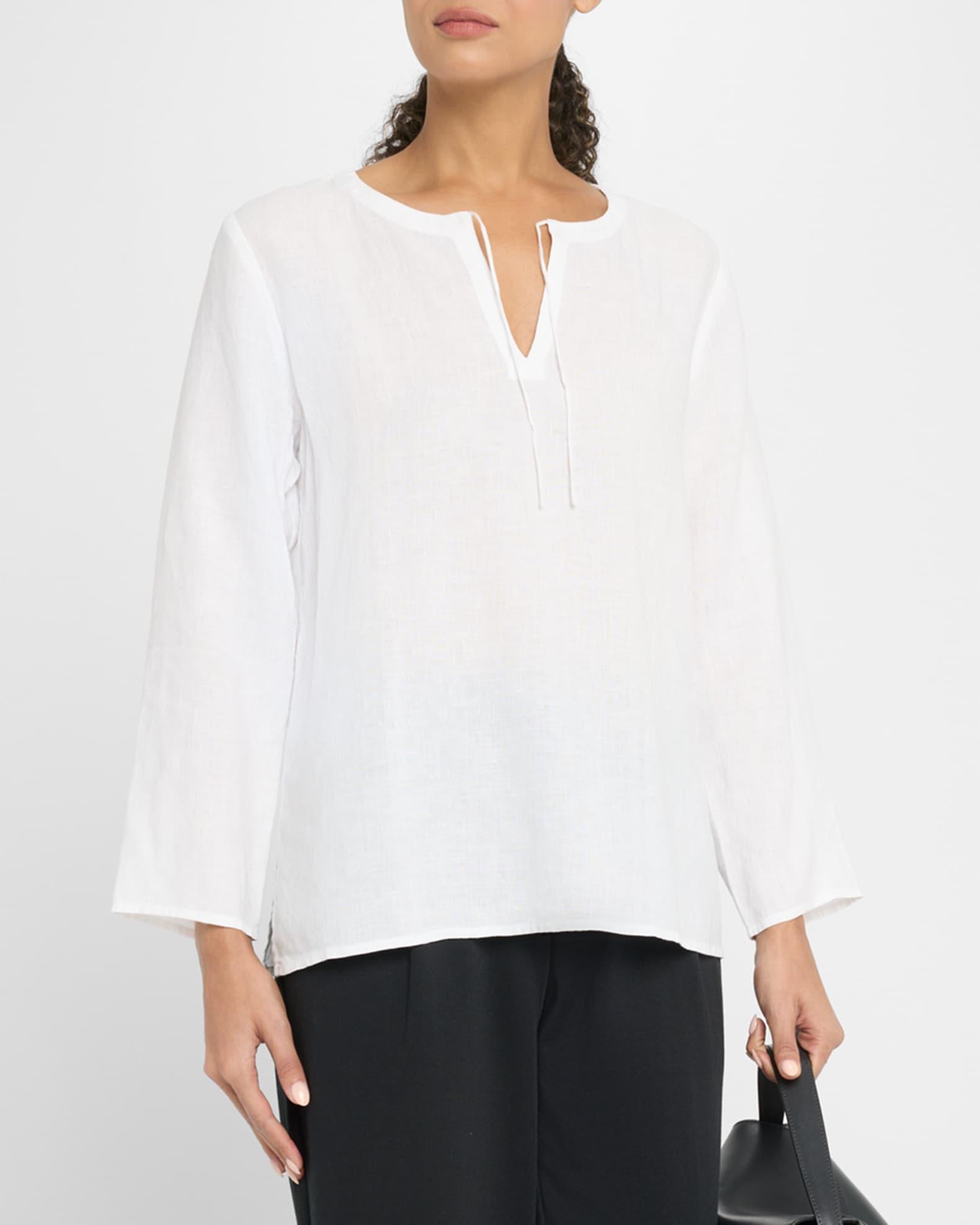 Tie-Neck Organic Linen Top Product Image