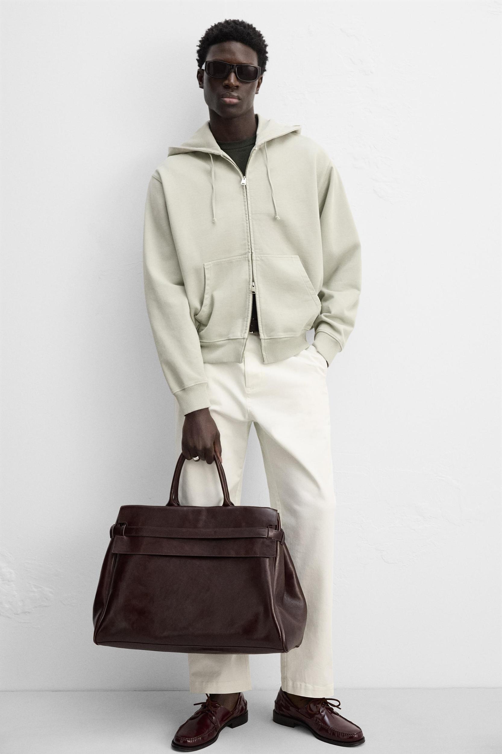 WASHED HOODED ZIP SWEATSHIRT Product Image