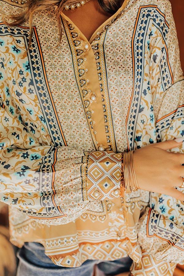 Dig Deep Down Button Up In Iced Latte Product Image