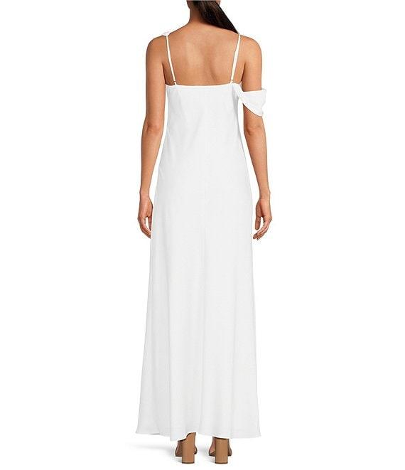 Gianni Bini Maeve Satin Asymmetrical Neck A-Line Dress Product Image