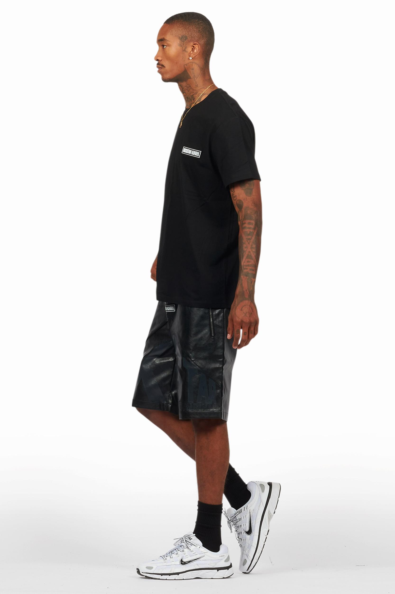 Zayn Black/Black Graphic Short Set Male Product Image