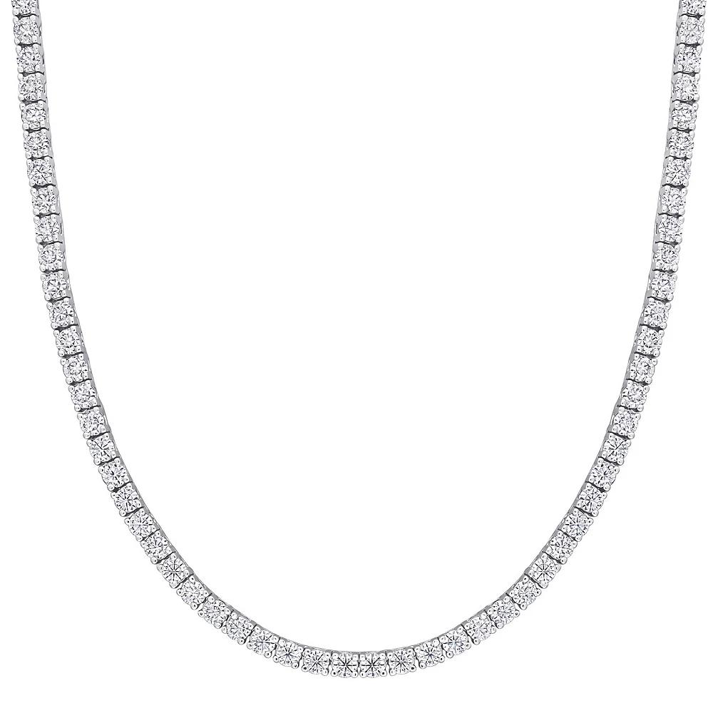 Stella Grace Sterling Silver 12 1/2 Carat T.W. Lab-Created Moissanite Tennis Necklace, Women's, Size: 17" Product Image