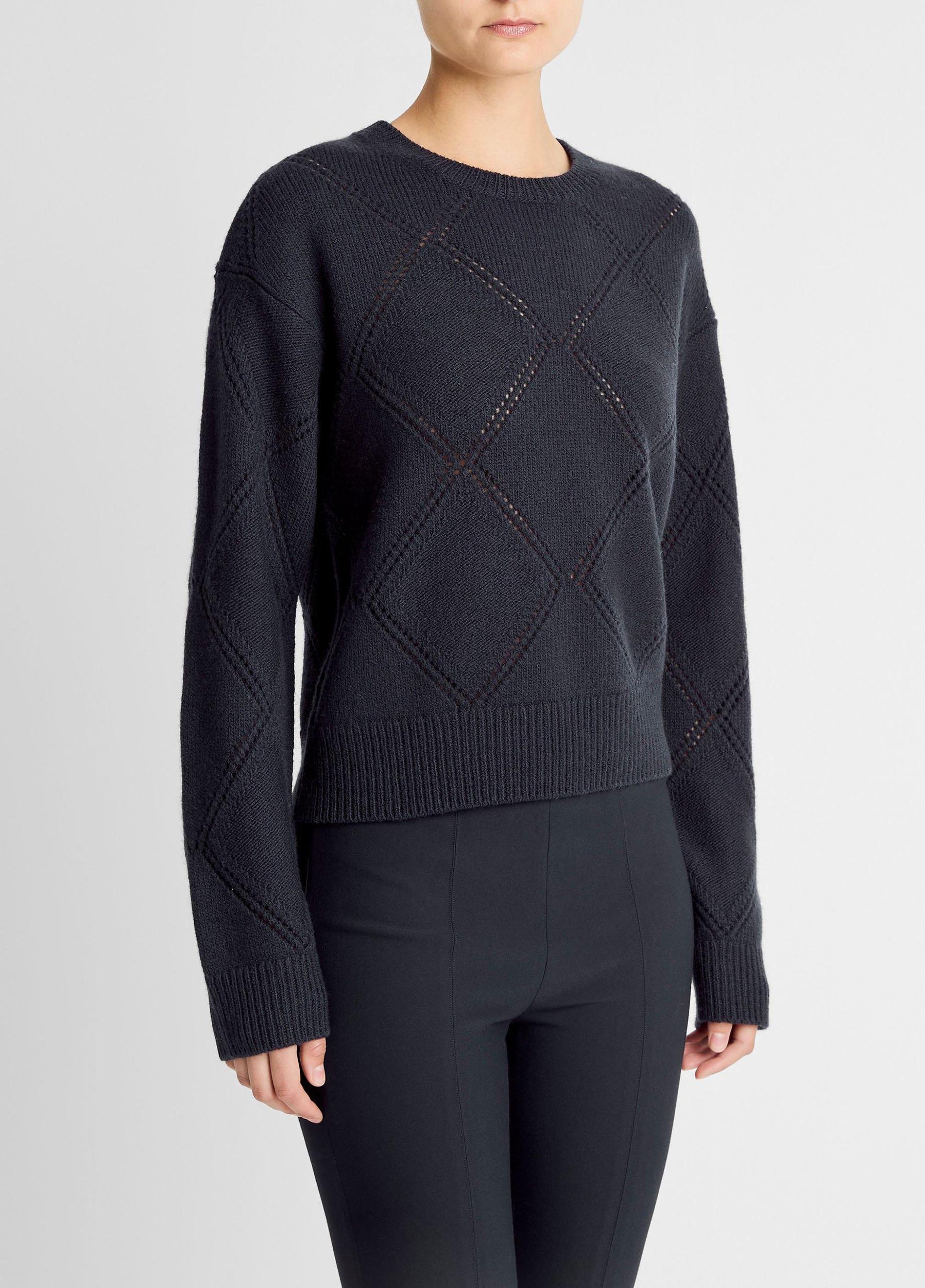Textured Argyle Italian Wool Sweater Product Image