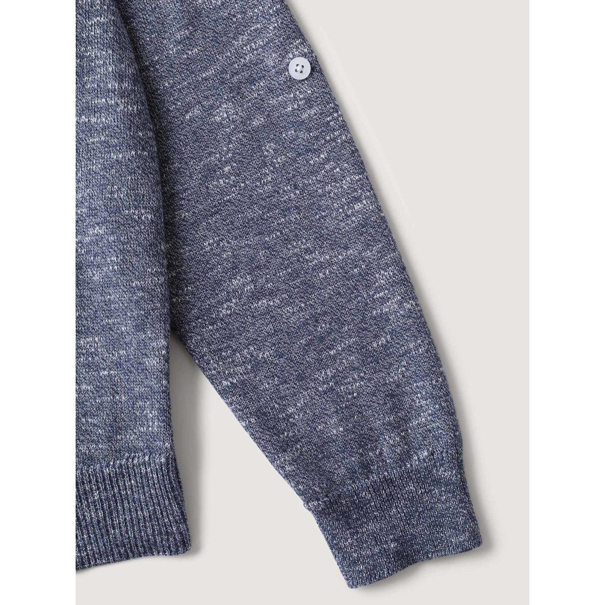 Plus Size Heather Tab Sleeve Irregular Hem Knit Cardigan Stone Women Leisure Loose Long Sleeve Casual Cardigans BloomChic 14-16/1X Product Image