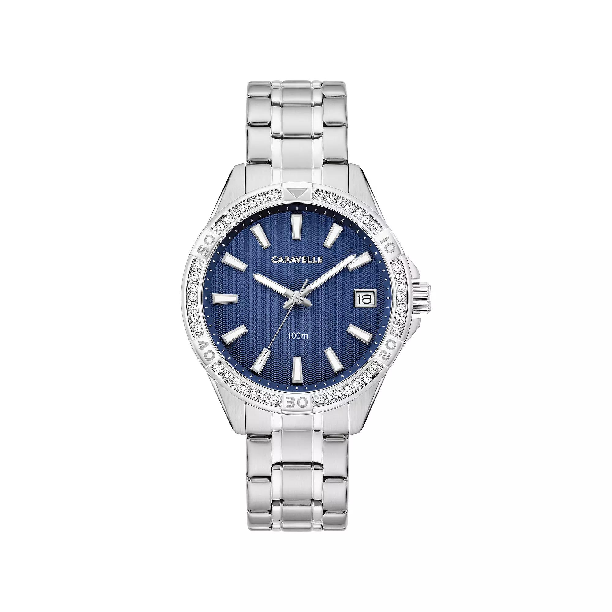 Caravelle by Bulova Womens Aqualuxx Two-Tone Crystal Accent Stainless Steel Watch - 45M120 Gold Silver Product Image