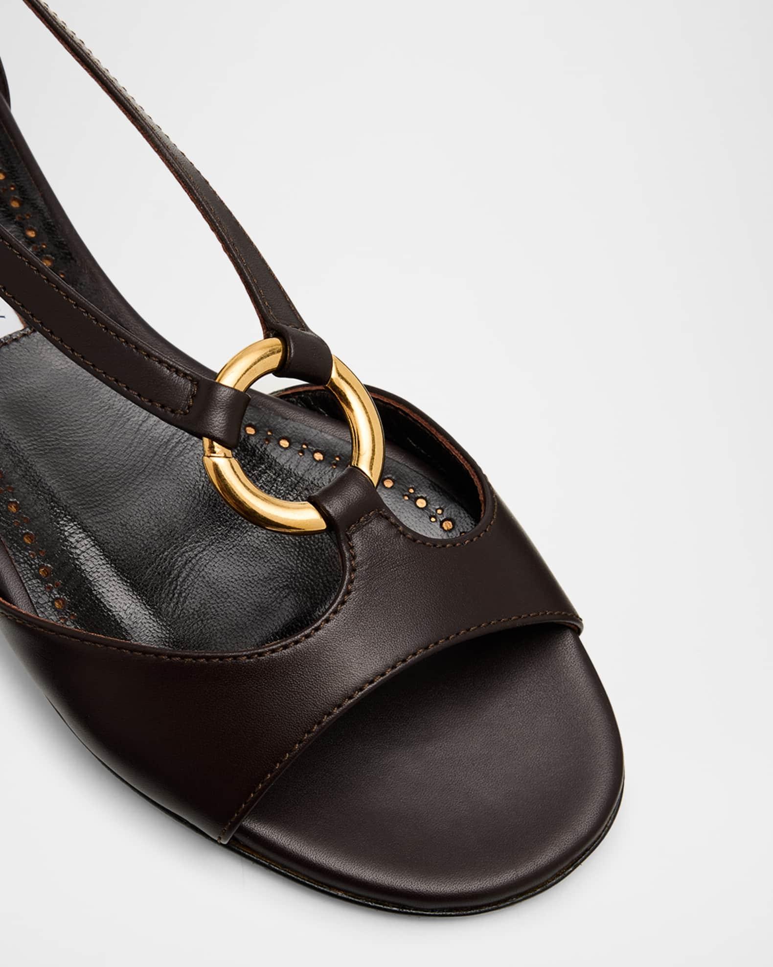 Theodo T-Strap Leather Sandals Product Image