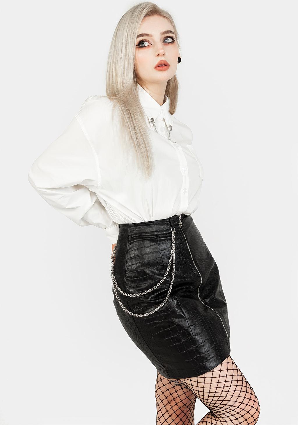 Antrum Zip Front Mini Skirt Product Image